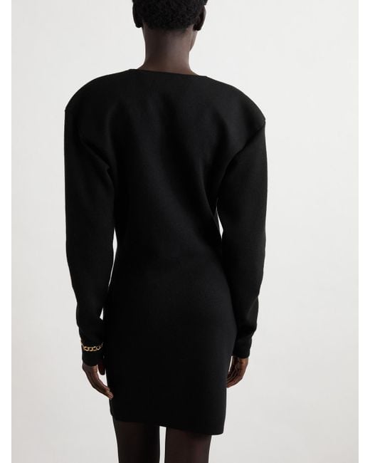 Saint Laurent Black Minikleid Aus Einer Wollmischung