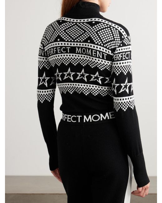 Perfect Moment Black Holiday Body Aus Merinowolle Mit Intarsienmuster