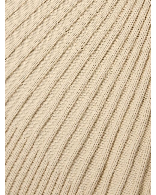 Cult Gaia White Chrysta Asymmetric Ribbed Cotton Midi Dress