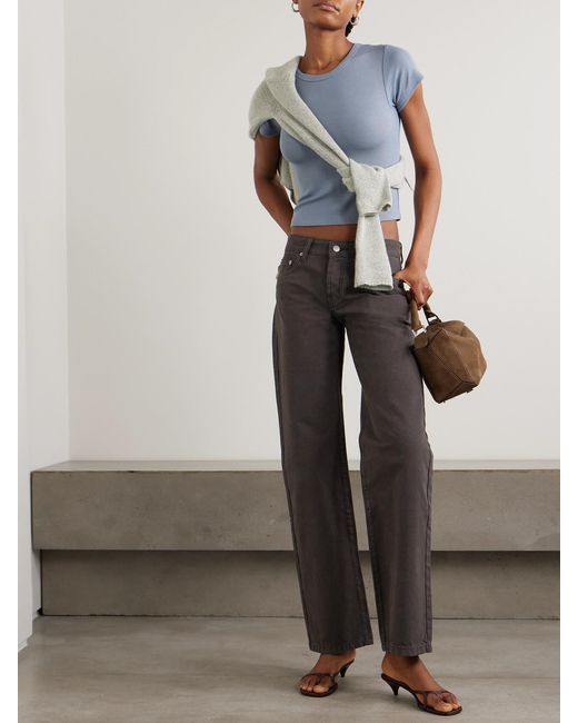 St. Agni Brown 90S Low-Rise Straight-Leg Cotton-Canvas Jeans