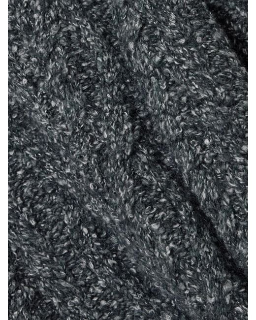Isabel Marant Gray Kallie Cable-Knit Bouclé Sweater