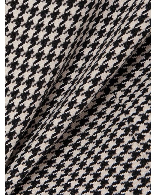 Dolce & Gabbana Gray Open-Back Houndstooth Wool-Blend Mini Dress