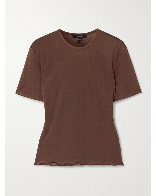 The Park Brown Luna Semi-Sheer Lyocell T-Shirt