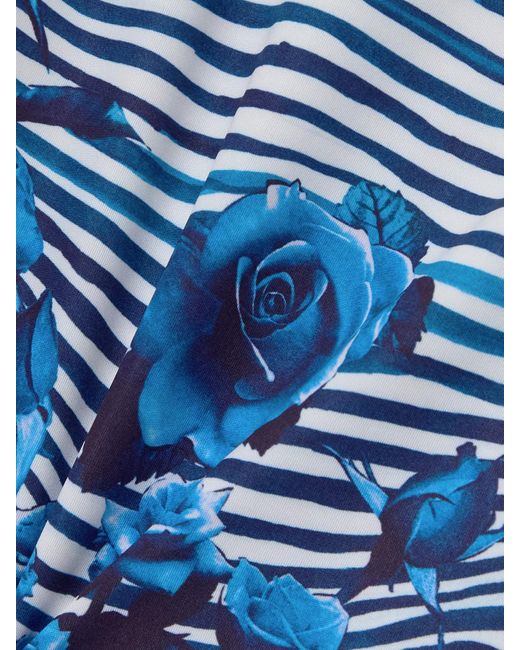 Jean Paul Gaultier Blue Printed Stretch-Jersey Midi Dress