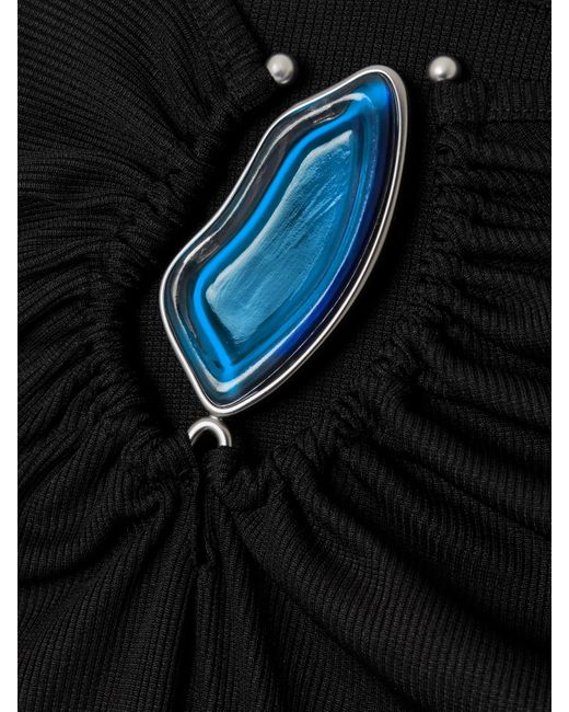 Christopher Esber Black Moodstone Maxirock Aus Geripptem Stretch-Jersey Mit Raffungen Und Verzierung