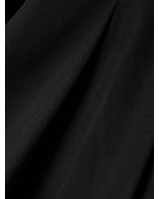 FFORME Black Rio Asymmetric Paneled Cotton-Poplin Midi Skirt