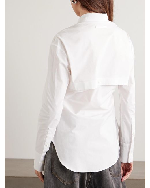 Jean Paul Gaultier White Embellished Stretch-Cotton Shirt