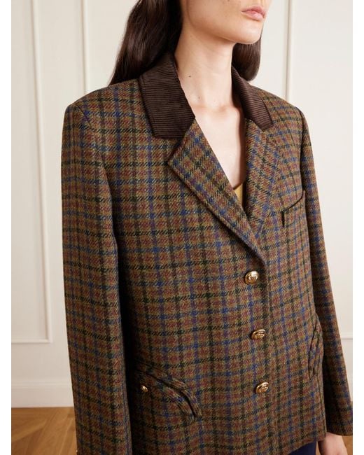Blazé Milano Brown Checked Wool Blazer