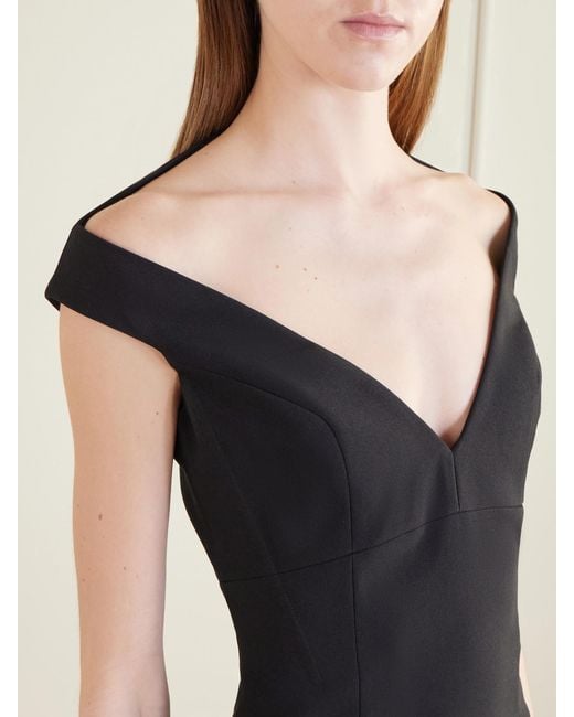 Solace London Black Monica Crepe Midi Dress