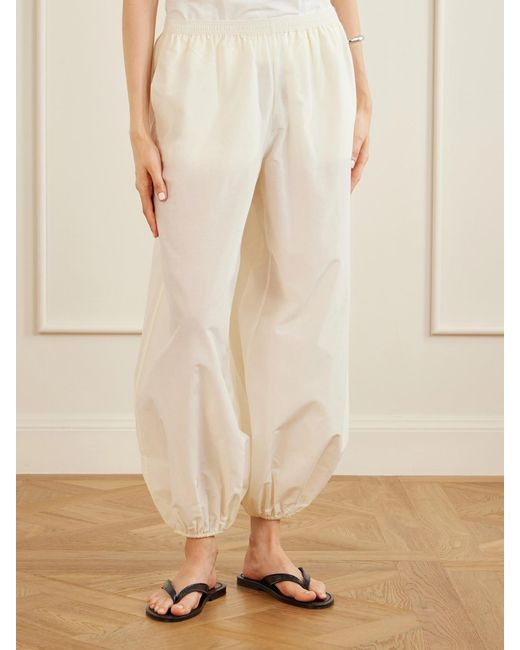 Loulou de Saison White Almaya Cotton And Silk-Blend Balloon Pants