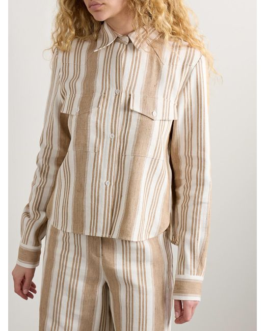 Twp Natural New Carter Hemd Aus Gestreiftem Hanf