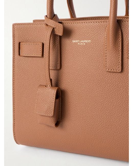Saint Laurent Brown Sac De Jour Nano Textured-Leather Tote