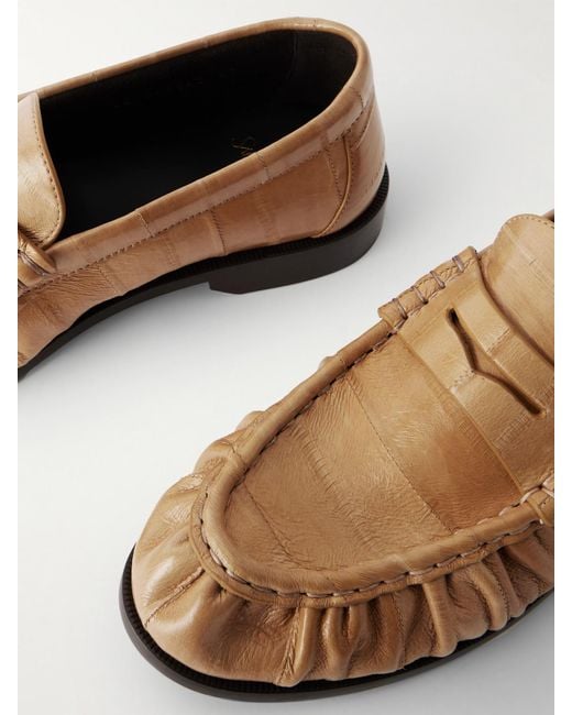 Mocassins En Cuir D'Anguille Le Loafer Saint Laurent en coloris White