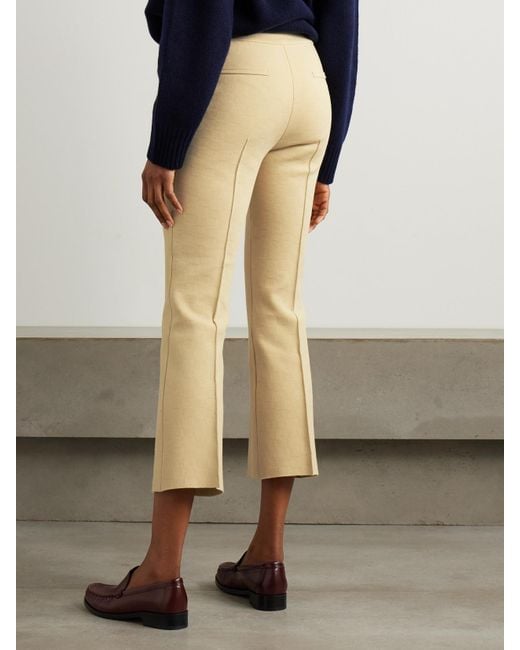 High Sport Natural Cropped Cotton-Blend Slim-Leg Pants