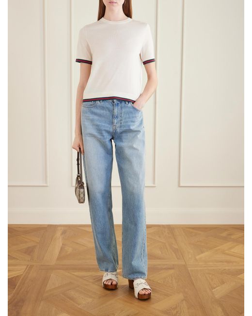 Gucci Natural Embellished Leather Clogs