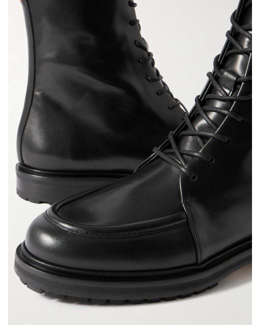 Aeyde Black Tate Schnürstiefel Aus Leder