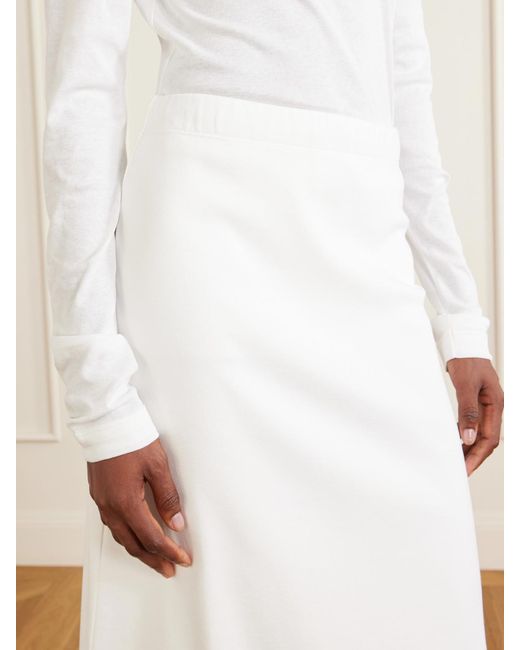 Flore Flore White Marie Organic Cotton-Jersey Midi Skirt