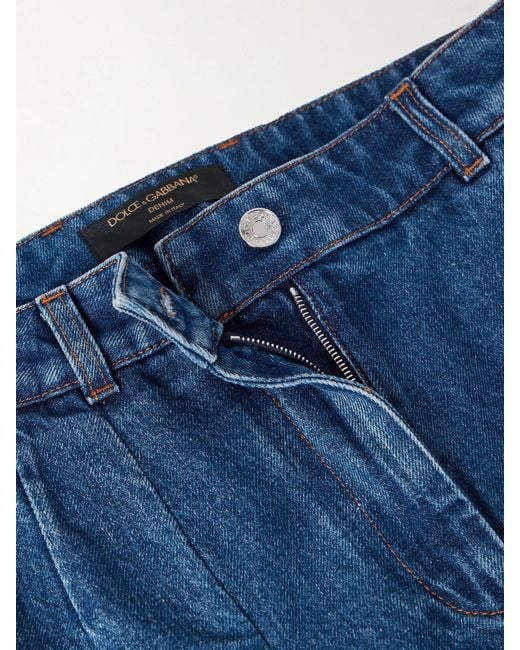 Dolce & Gabbana Blue High-Rise Wide-Leg Jeans