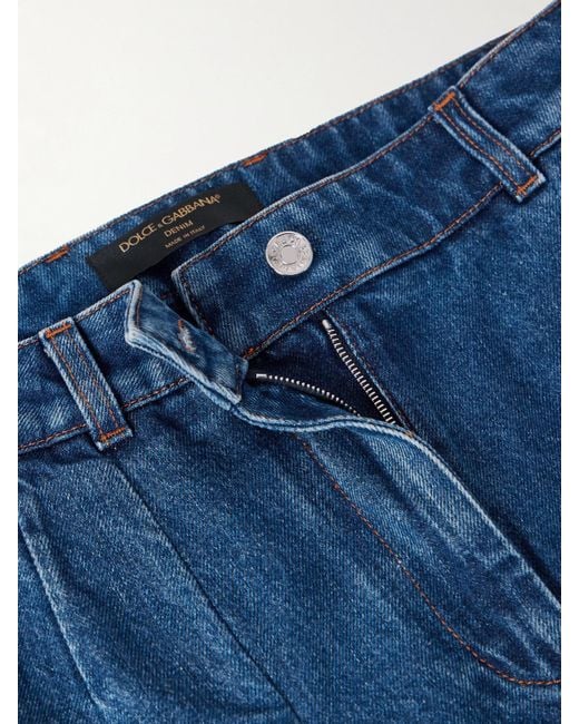 Dolce & Gabbana Blue High-Rise Wide-Leg Jeans