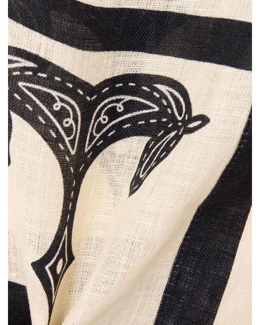 Johanna Ortiz Blue Roots Wrap-Effect Printed Linen Mini Skirt