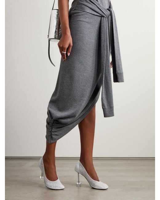 Loewe White Toy Crystal-Embellished Mesh Pumps