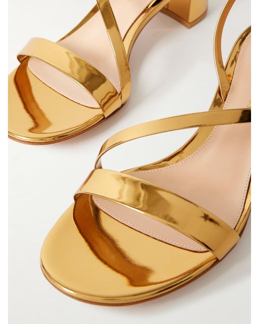 Gianvito Rossi Natural Betsey 45 Metallic Leather Sandals