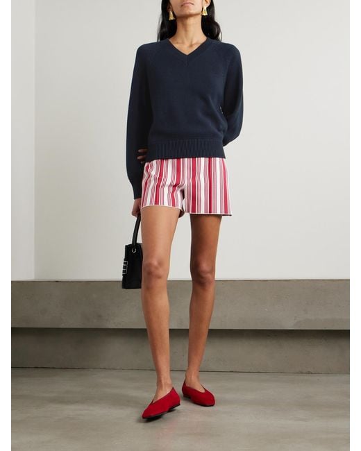 High Sport Red Savannah Striped Cotton-Blend Shorts