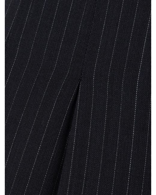 Twp Blue Carrie's Pleated Pinstriped Wool Wide-Leg Pants