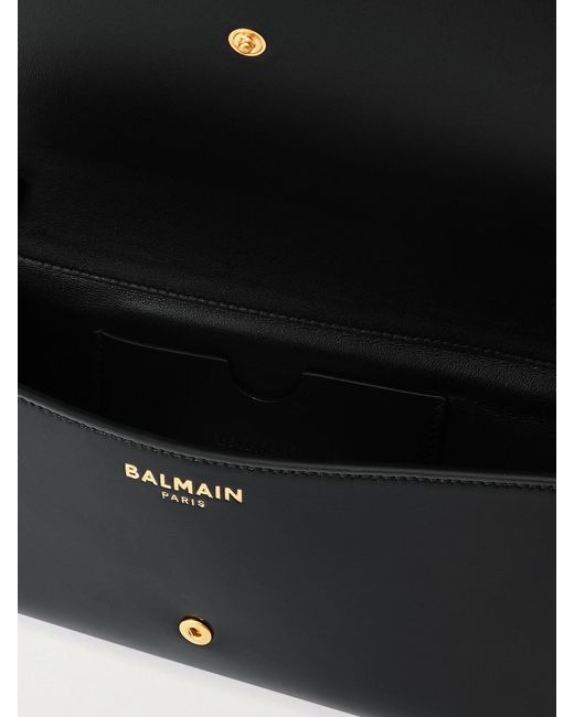 Balmain Black Shuffle Buckled Leather Shoulder Bag