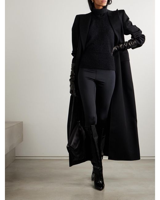 Magda Butrym Black Open-Back Mohair-Blend Turtleneck Tank