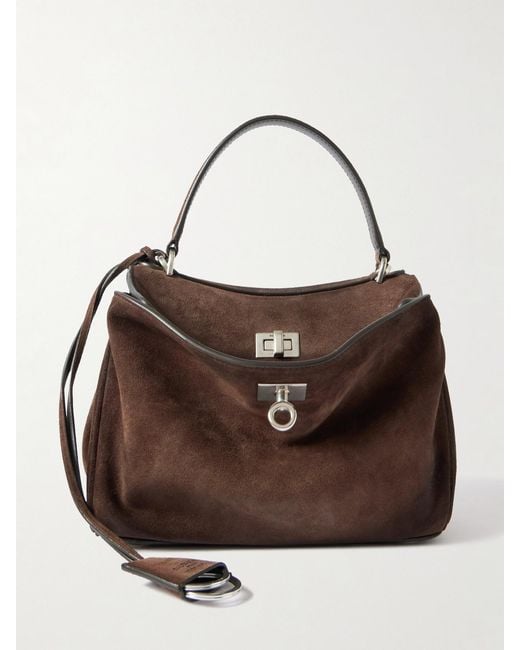 Balenciaga Brown Rodeo Mini Suede Tote