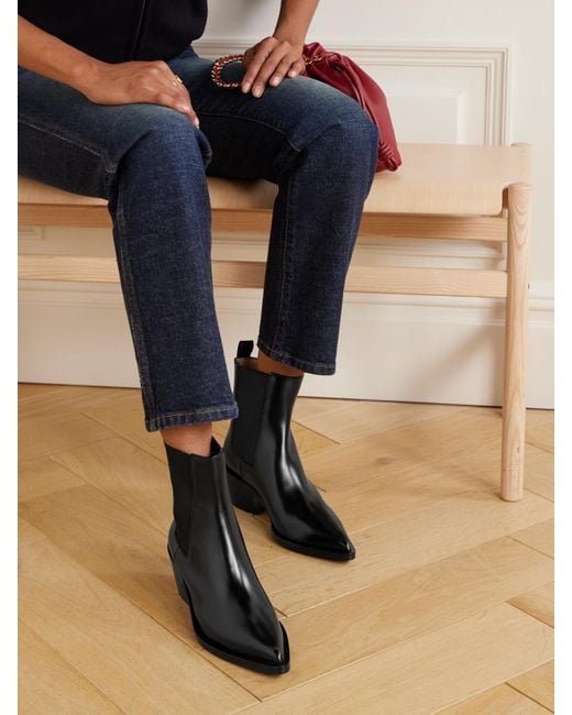 Gianvito Rossi Women's Black Wylie Dover 45 Glossed-Leather