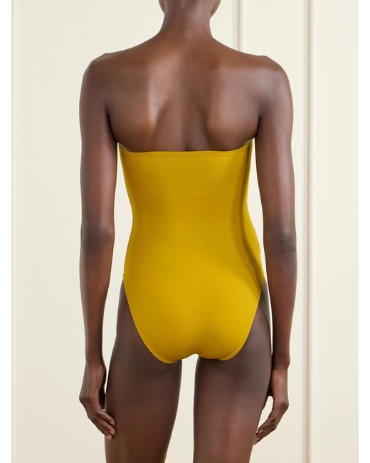 Eres Yellow Maharani Strapless Printed Swimsuit
