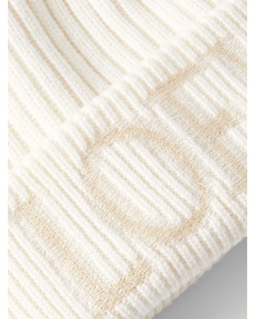 Loewe Natural Embroidered Wool Beanie