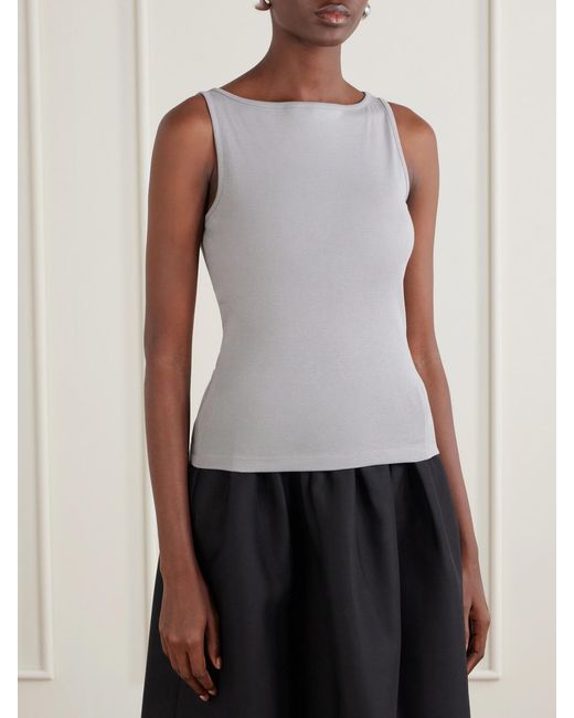 Flore Flore Gray Timmi Ribbed Organic Cotton Tank