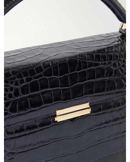 Totême Black Clip Croc-Effect Leather Shoulder Bag