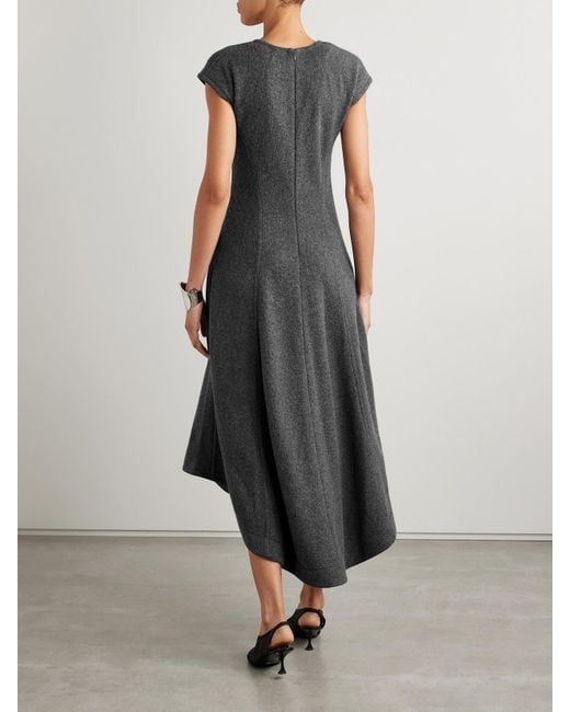 Proenza Schouler Gray Delilah Paneled Felt Midi Dress