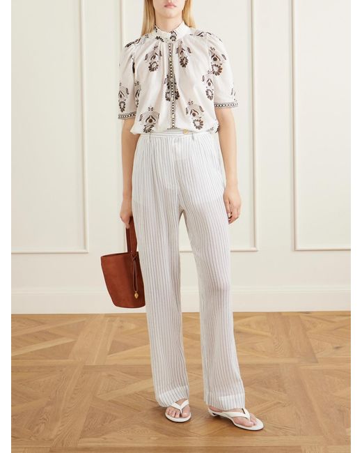 Alix Of Bohemia Natural Winnie Java Cactus Printed Cotton-Voile Shirt