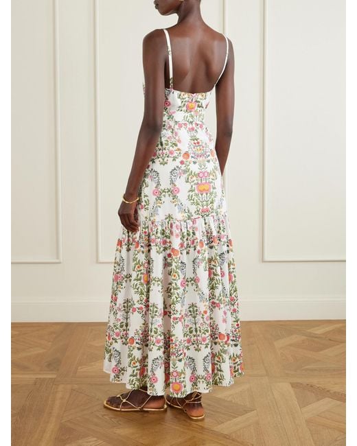 Borgo De Nor White Cordiela Tiered Broderie Anglaise Cotton Maxi Dress