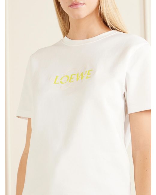 Loewe Natural Anagram-Embroidered Cotton-Blend T-Shirt