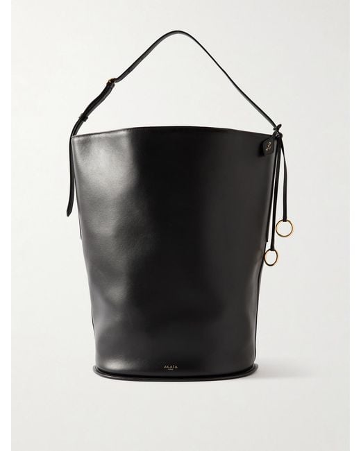 Alaïa Black Hip Large Leather Bucket Bag