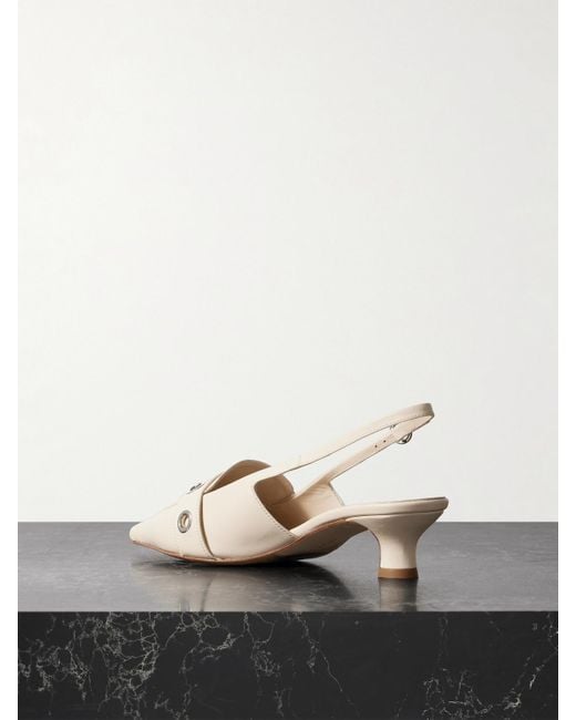 Aeyde Natural Davina Slingback-Pumps Aus Leder Mit Schnallen