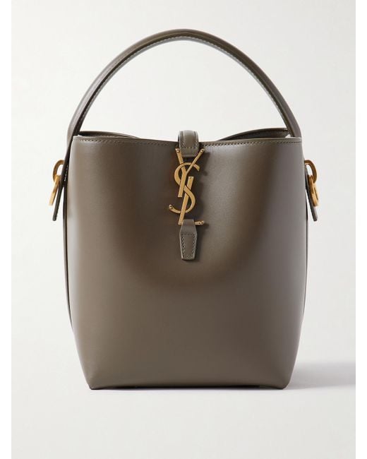 Sac Seau En Cuir Le 37 Small Saint Laurent en coloris Green