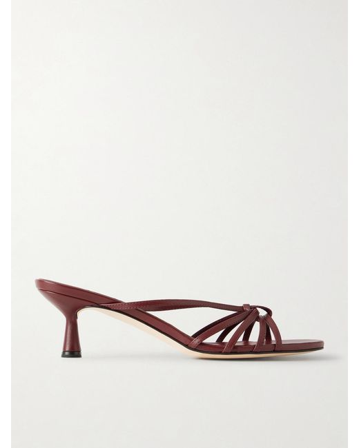 Aeyde Red Abby Leather Mules