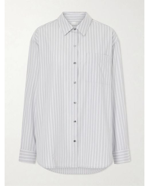 Leset White Yoshi Striped Cotton-Blend Shirt