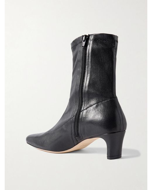 Staud Black Wally Sock Leather Ankle Boots