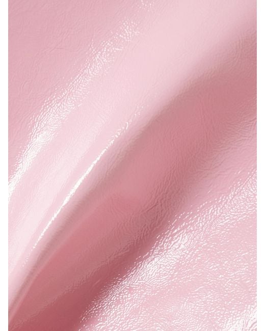Gucci Pink Crinkled Patent-Leather Skirt