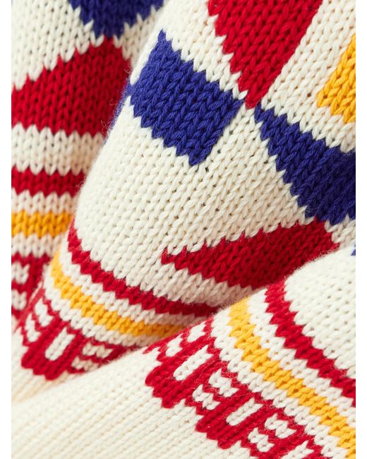 High Sport Gray Lara Intarsia-Knit Cotton-Blend Sweater