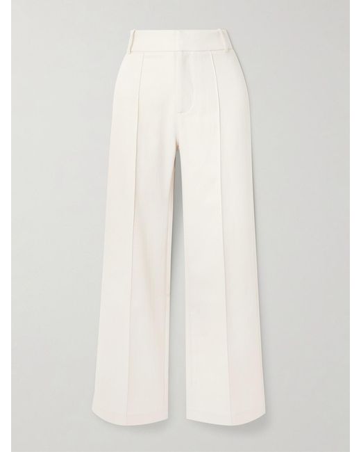 D'Estree Natural Yoshitomo Pleated Denim Straight-Leg Pants