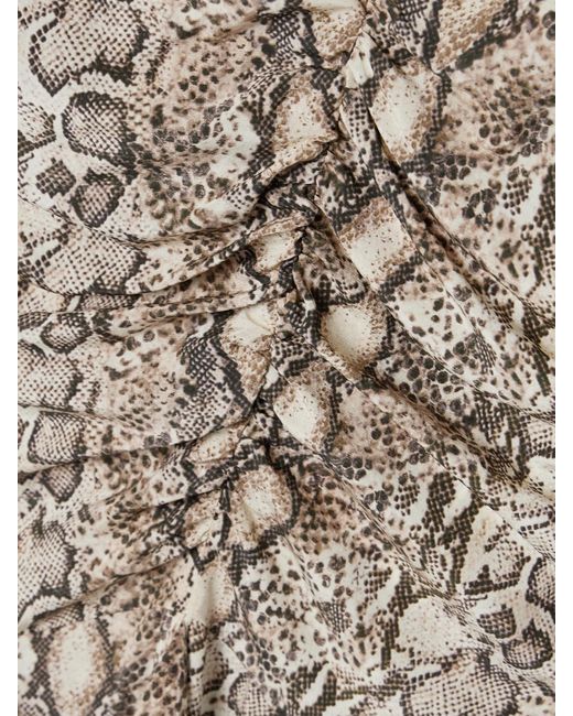 Isabel Marant Multicolor Octavia Ruched Snake-Print Silk-Blend Crepe Mini Dress